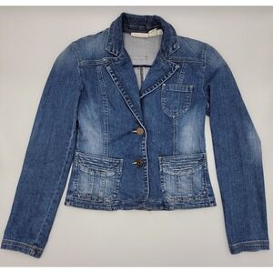 Vintage DKNY Jeans Blue Denim Jacket Cropped Womens Size‎ Small #C468